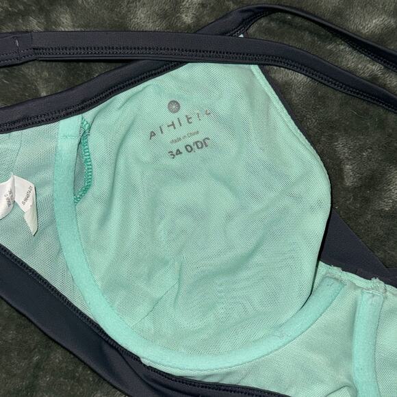 Athleta Twister Bikini Top Womens 34D/DD Heather Gray Stretch Crossback Swimwear - Picture 4 of 6